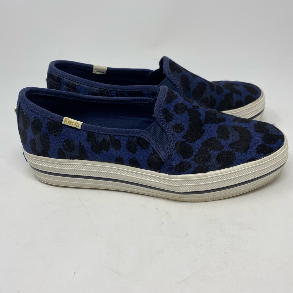 Keds X Kate Spade New York Triple Decker Leopard Sneakers Blue Size 7